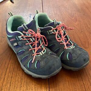Merrell Chameleon Kids size 4 Hiking Purple Teal Blue Green Shoes Girls Boys